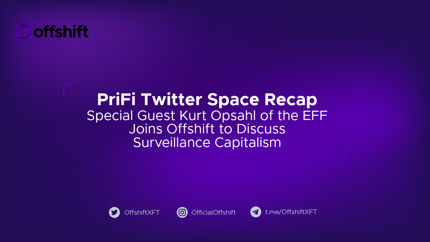 PriFi Twitter Space Recap: Special Guest Kurt Opsahl of the EFF Joins Offshift to Discuss Surveillance Capitalism